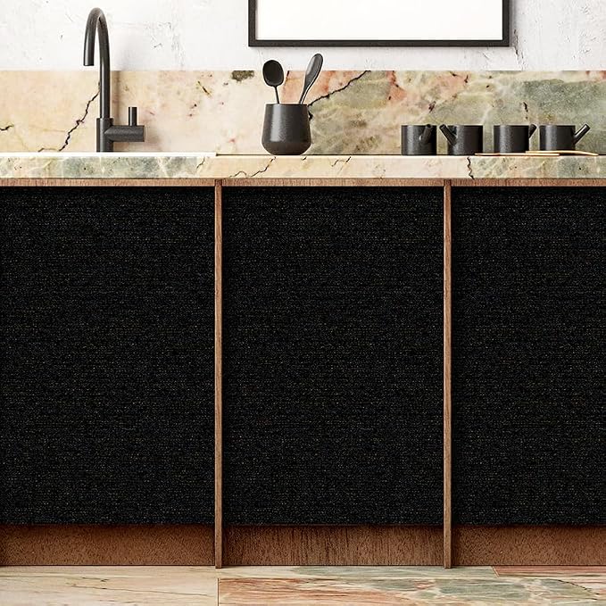 SHUFA Gold Black Cotton-Like Textured Grasscloth Wallpaper Matte Thick Real - Image 7