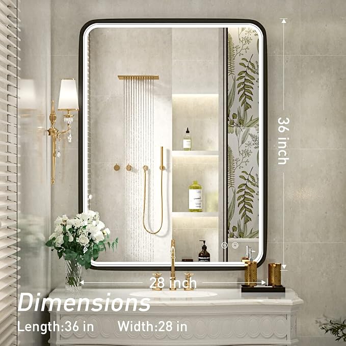 36x28 Inch LED Bathroom Mirror - Image 8