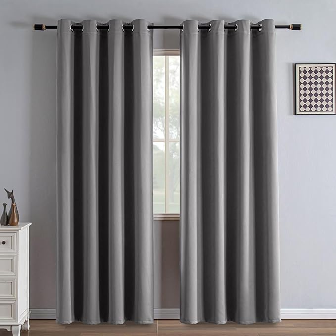 IGEMAEVE Blackout Curtains 84 Inch Length 2 Panels Set, Grommet Energy Saving by IGEMAEVE