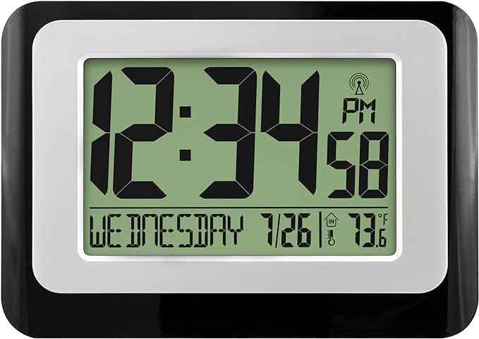 La Crosse Technology W88631 Digital Atomic Black Wall Clock by LaCrosseTechnology