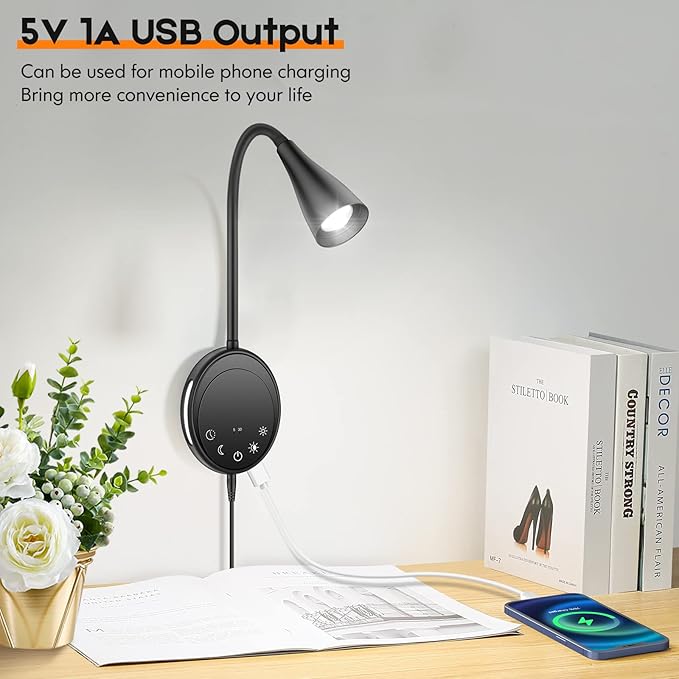 SANKEDOU Wall Mounted Reading Light, Bedside Headboard Lights - Image 2