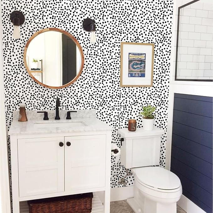 Jeweluck Peel and Stick Wallpaper Polka Dot Wallpaper Stick and Peel 17.7” x - Image 6