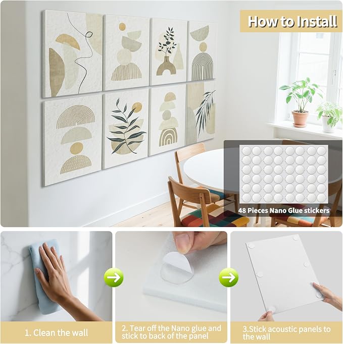 Art3d Soundproof Wall Panels 48"x32", Sound Absorbing Decorative Wall Panels - Image 7