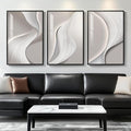 Large Framed Modern Abstract Wall Art, 3 Piece Minimalist Bright Style Prints by Cuspin