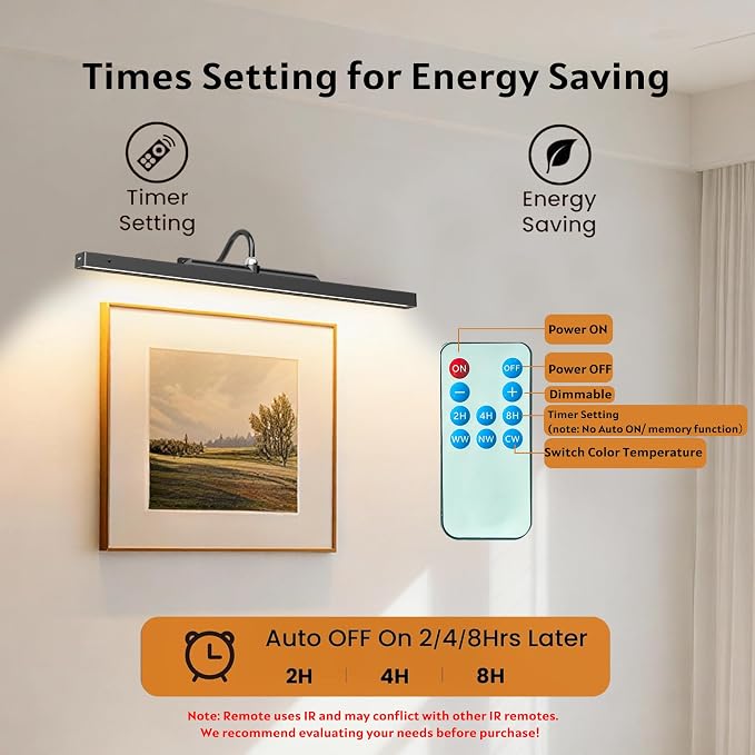 2 Pack Lights for Pictures on Wall Black - Image 5