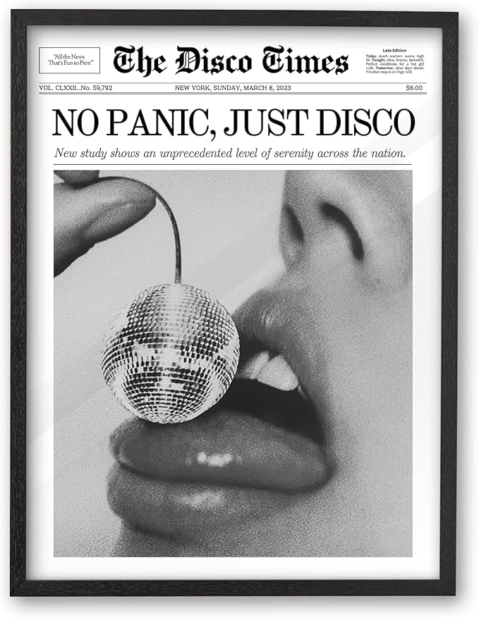 iHery Premium Small Natural Black OAK Wood 8x10in No Panic Just Disco Trendy by iHery