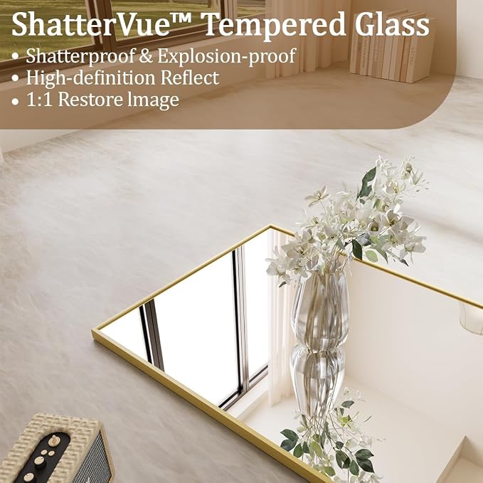Koonmi 56"x21" Floor Mirror Full Length, Bedroom Floor Body Mirror - Image 2