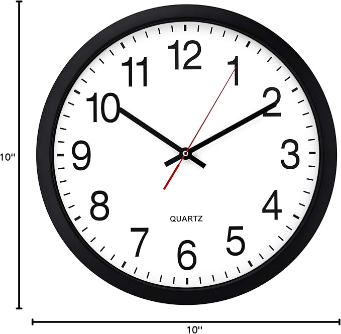Bernhard Products Black Wall Clock Silent Non Ticking - Image 7