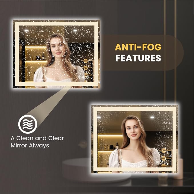 LOAAO 50"x40" LED Bathroom Mirror - Image 4
