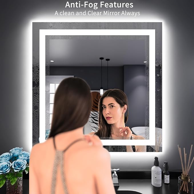 LOAAO 32"X32" LED Bathroom Mirror - Image 3