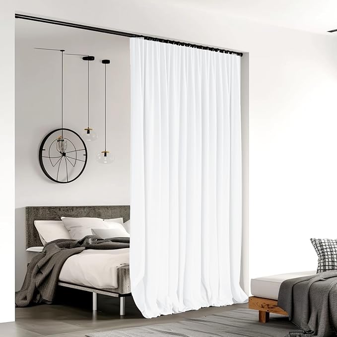 Room Divider Curtains for Ceiling Track Rod, 4.3 ft Wide x 7 ft Tall, 1 Panel - Image 2