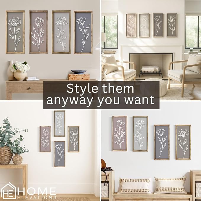 Product Elevations 3D Bathroom Art Set of 4 – Wooden Framed Wall Art - Image 6