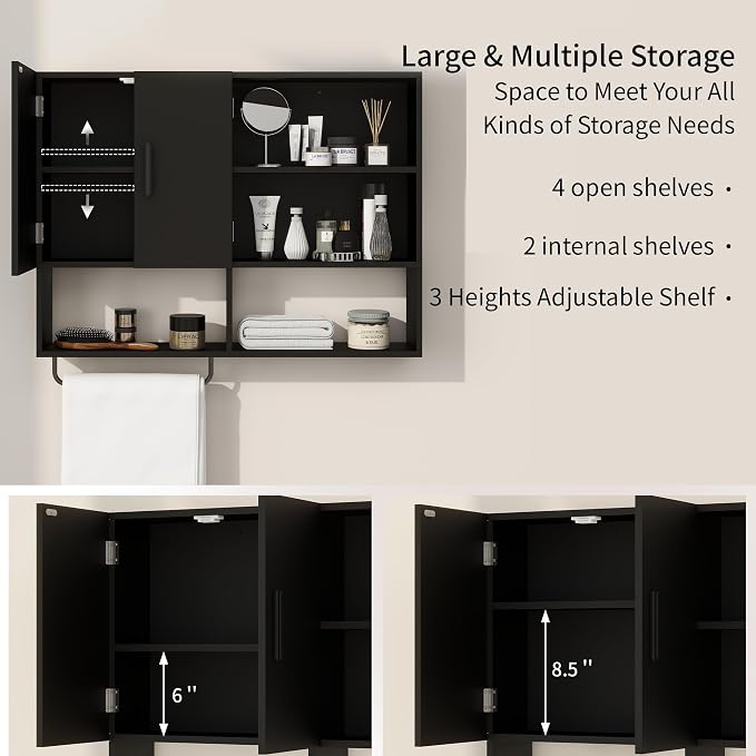 Medicine Cabinet, Wooden Bathroom Wall Cabinet - Image 3