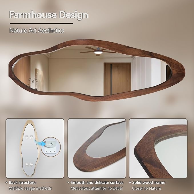 Irregular Full Length Mirror, Large Asymmetrical Wall Mirrors - Image 6