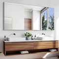 KOCUUY Silver Bathroom Mirror, HD Tempered Glass, Anti-Rust Brushed Silver Frame by KOCUUY