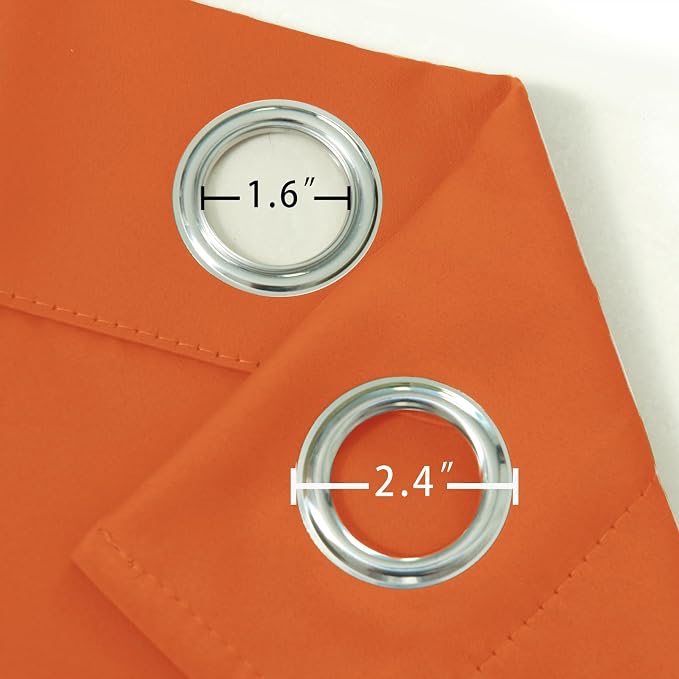 LEMOMO Blackout Curtains 52 x 120 Inch Long Orange Curtains Set of 2 Panels - Image 5