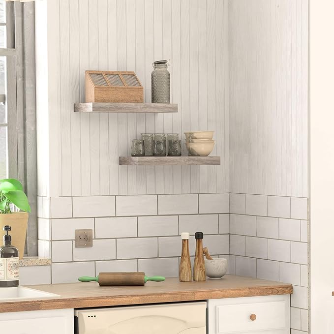 HOOBRO Floating Shelves for Wall, Wall Mounted Shelf Set of 2, 15.7" Hanging - Image 6