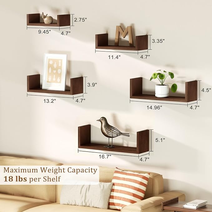 SRIWATANA Floating Shelves for Wall, Wall Shelves for Bathroom, Living Room - Image 3