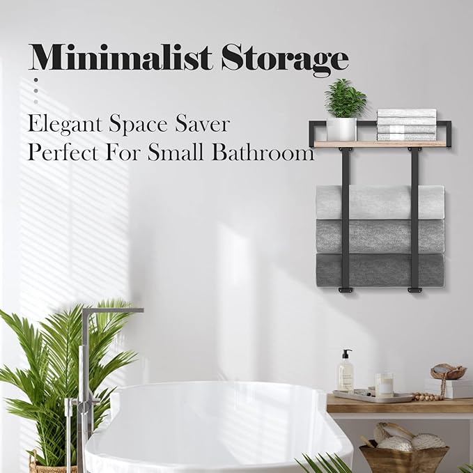 Xstydes Towel Racks for Bathroom Wall Mounted, Metal Towel Holder - Image 3