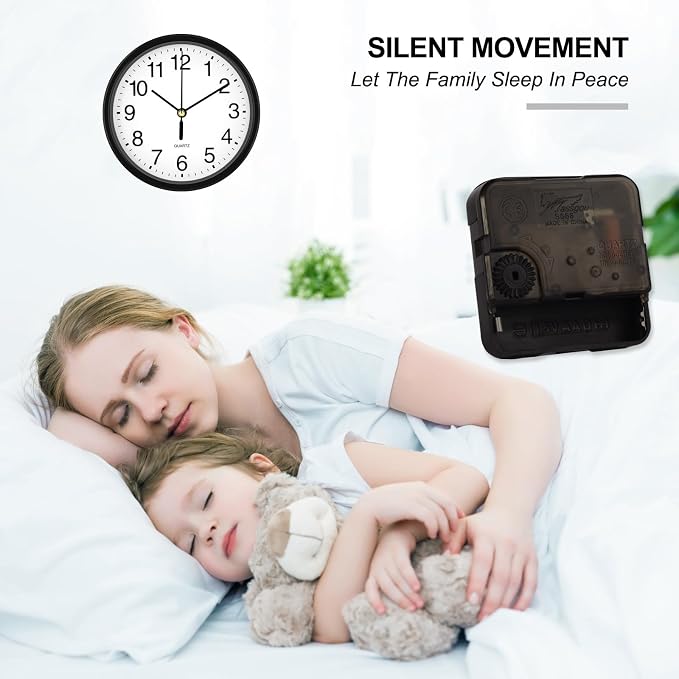 Silent Wall Clock Non Ticking, 6 Inch Wall Clocks Battery Operated, Small - Image 5
