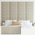 IFNOW Upholstered Wall Mounted Headboard, 3D Soundproof Wall Panels Peel and by IFNOW