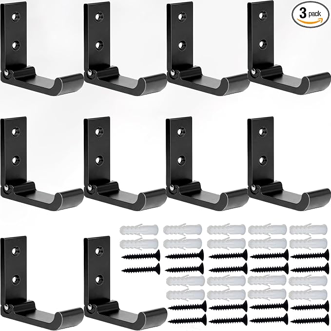Folding Coat Hooks, Matte Black Wall Hooks by MsBong
