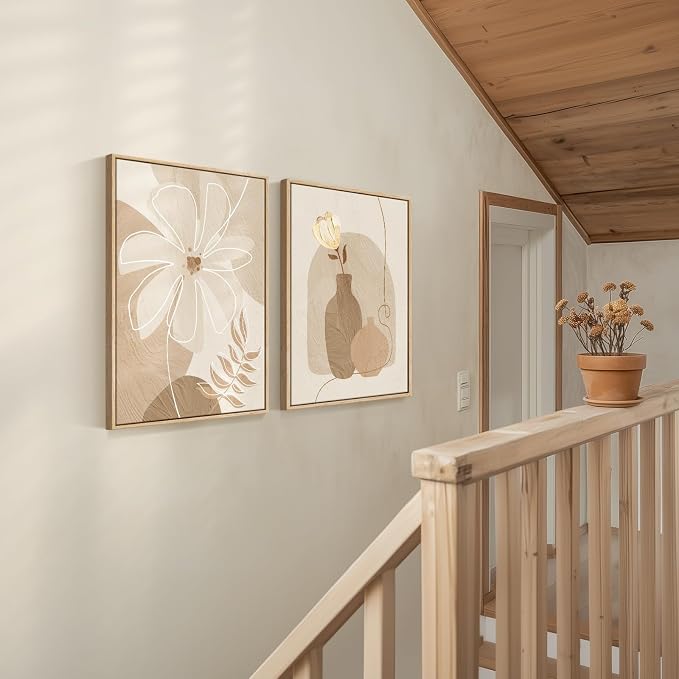 Framed Neutral Boho Floral Wall Art - Image 8