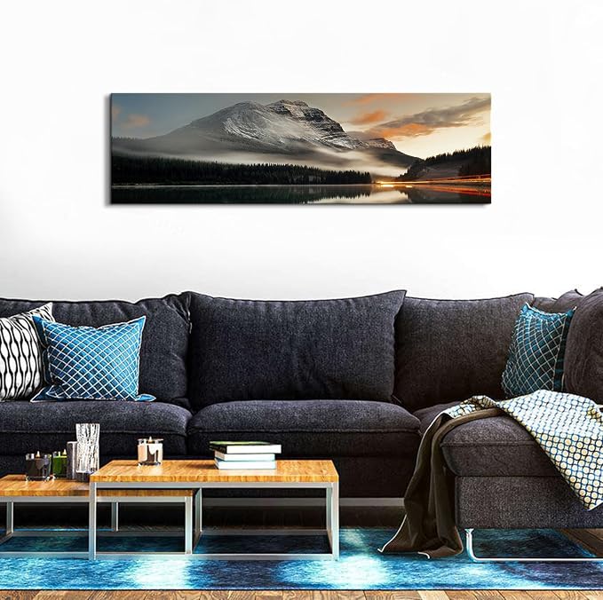Sunset Mountain Landscape Canvas Wall Art - Image 2