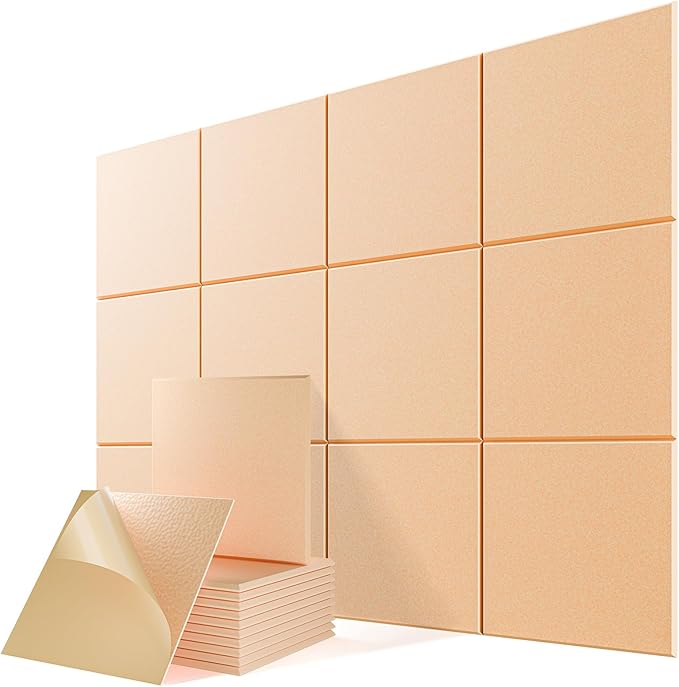 12 Pack Self-Adhesive Acoustic Panels, Soundproof Wall Panels by Lebenforce