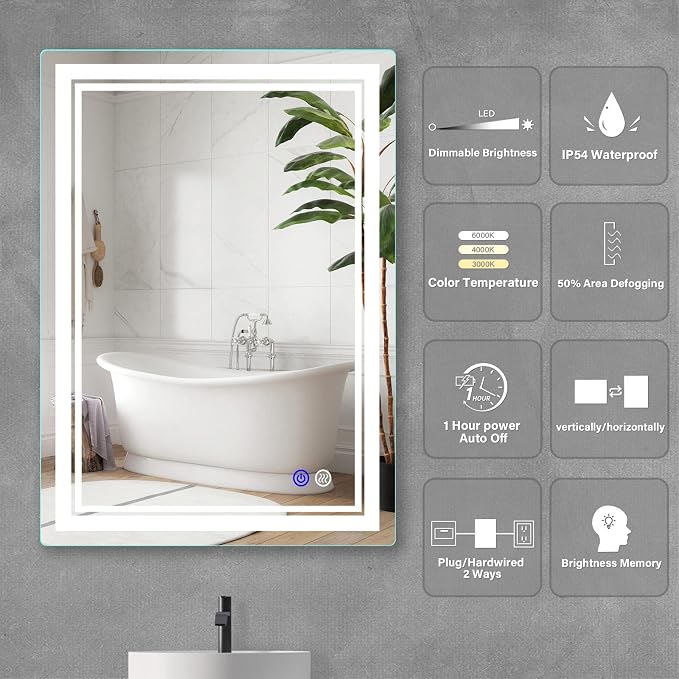 LED Bathroom Mirror 28x20 Inch - Image 2