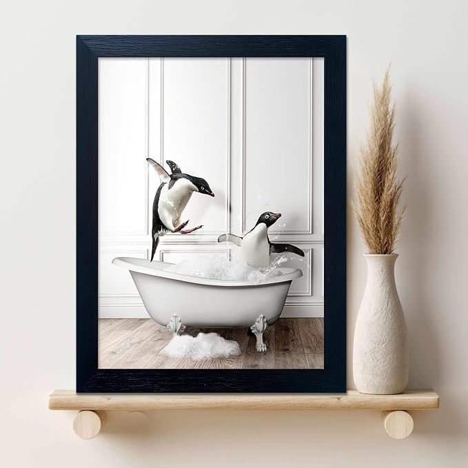 Kids Bathroom Wall Decor Funny Bathroom Wall Art Black and White Wall Decor - Image 6