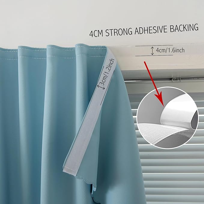 Portable Light Blocking Curtains Self-Stick Design, Removable Adhesive Window - Image 6