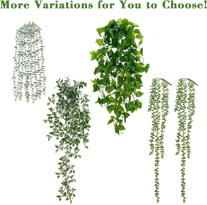 BLEUM CADE Fake Hanging Plants, Faux Mandala Vines Hanging Plant Greenery - Image 9