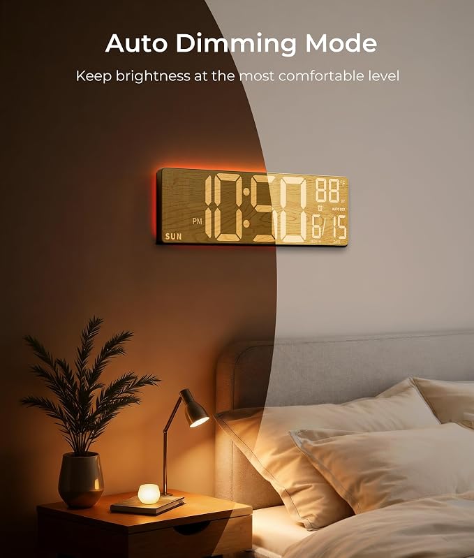 EASYERA 16.5" Large Digital Wall Clock - Image 7