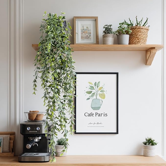 Artificial Hanging Plant 2 Pcs Faux Plant Ivy Vine Faux Eucalyptus Vines Fake - Image 6