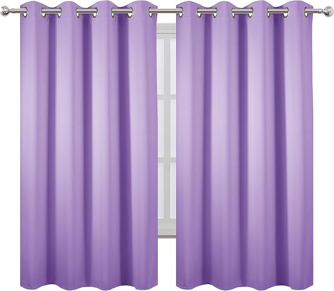 LEMOMO Lavender Blackout Curtains 66 x 63 Inch Length/Set of 2 Curtain - Image 2