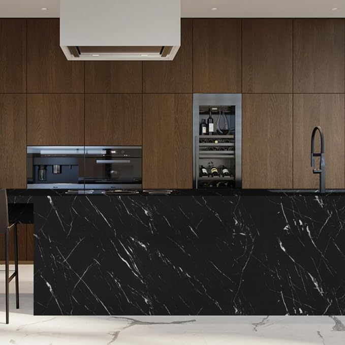 Abyssaly Black Marble Contact Paper Peel and Stick Countertops Waterproof Matte - Image 9