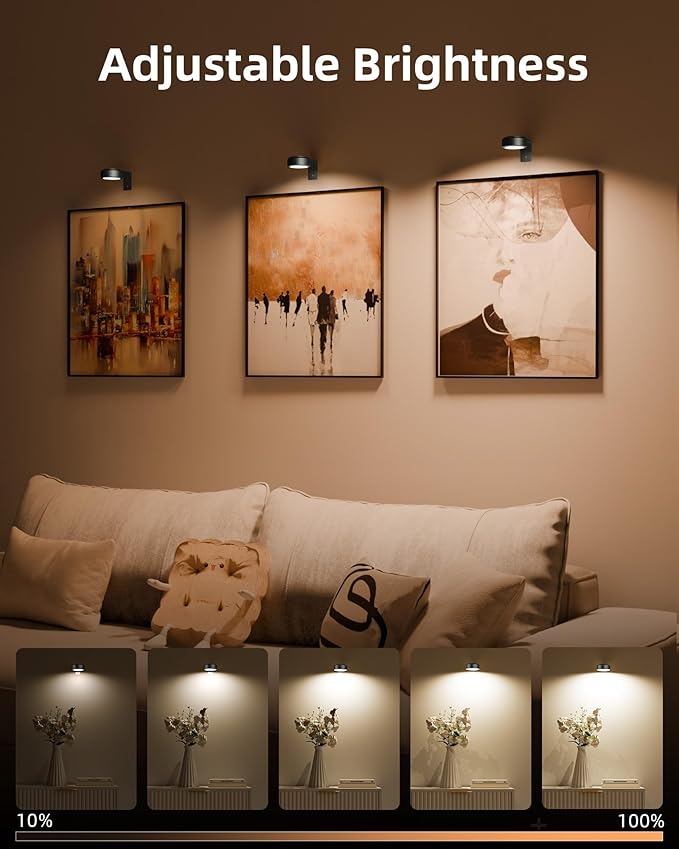 EZVALO Picture Lights for Wall, 2000mAh Rechargeable Battery Magnetic Poster - Image 4
