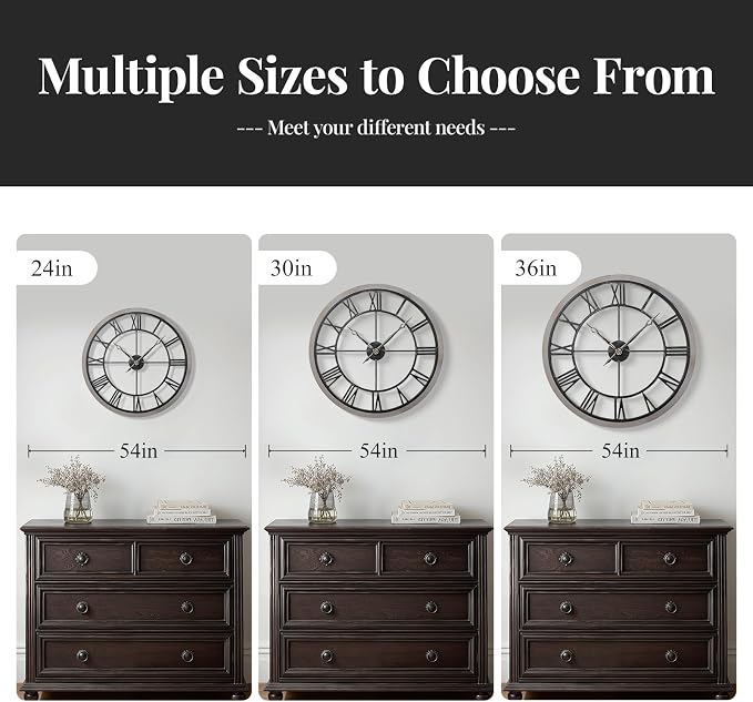 Cuspin 36 Inch Large Farmhouse Wall Clock - Image 6