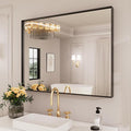 LOAAO Black Bathroom Mirror 30"X36" by LOAAO
