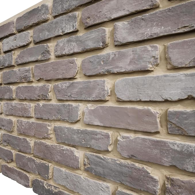 EverStone Aged Brick Faux Brick Panel, 46 7/8"W x 27"H x 1 1/4"D, Limewashed - Image 7