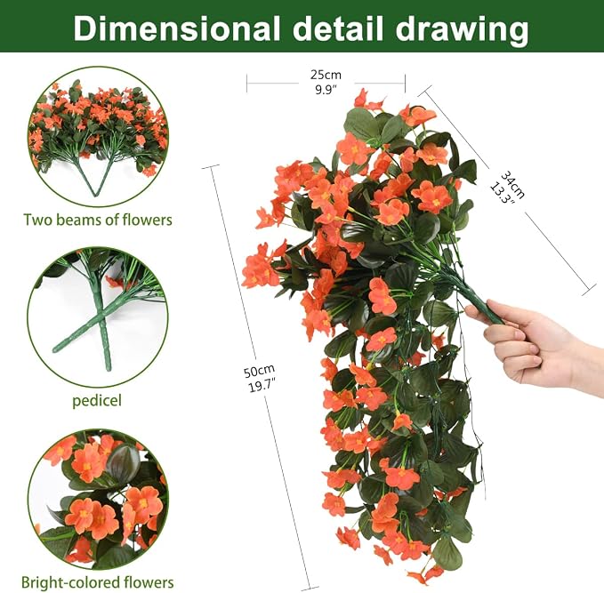 Artificial Fake Hanging Flowers Plants - Image 6