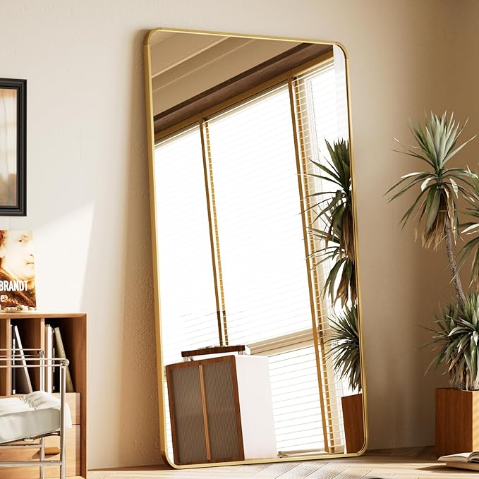 BEAUTYPEAK Gold Full Length Mirror, Suitable by BEAUTYPEAK
