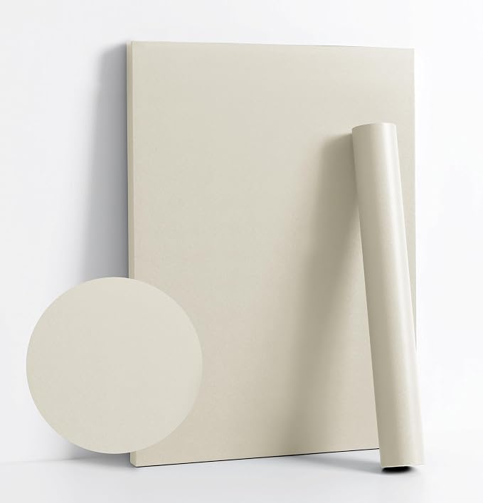 Dimoon 394''x23.6'' Cream Skin Peel and Stick Wallpaper Contact Paper Modern by DIYYOURMOON