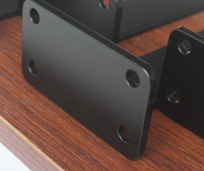 4 Pack - 6 inch Black Hidden L Shelf Bracket Iron Floating Shelf Brackets - Image 6
