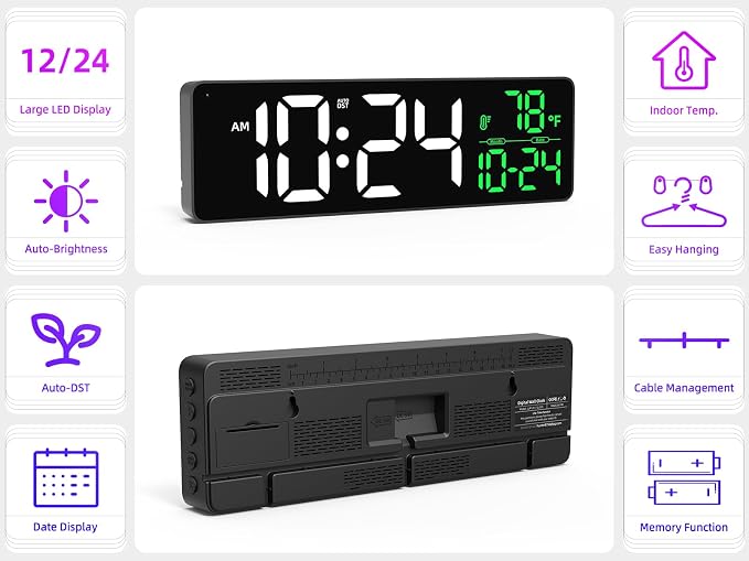 Large LED Digital Wall Clock - Image 3