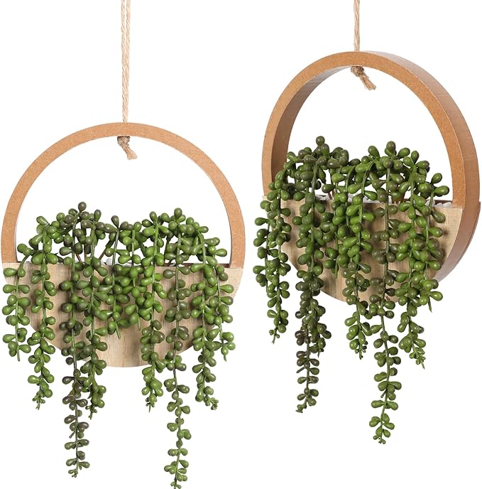 Artificial Hanging Plants Hanging Planter Fake Succulents Artificial String of by Hobyhoon