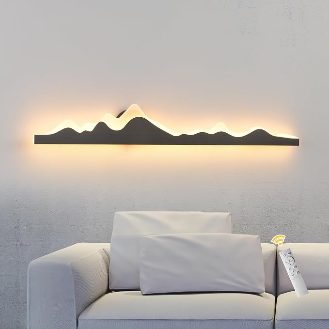 Qcyuui Wall Sconce with Remote Control 47.2inch Dimmable LED Wall Lights Black - Image 9