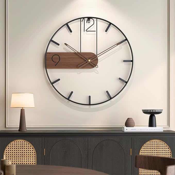 Cuspin 24 Inch Large Wall Clock, Modern Battery Operated Clocks by Cuspin