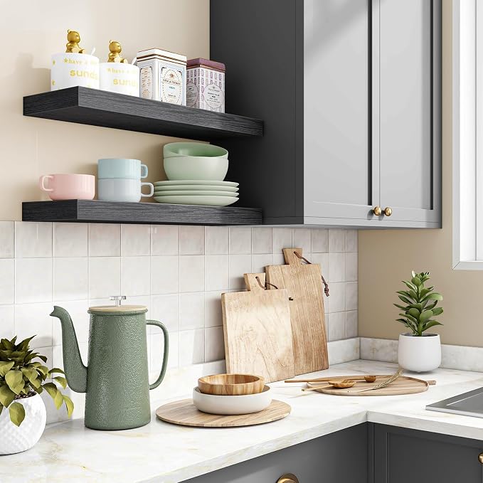 Fixwal Floating Shelves for Wall, 15.7" Wood Wall Mounted Shelves for Living - Image 6